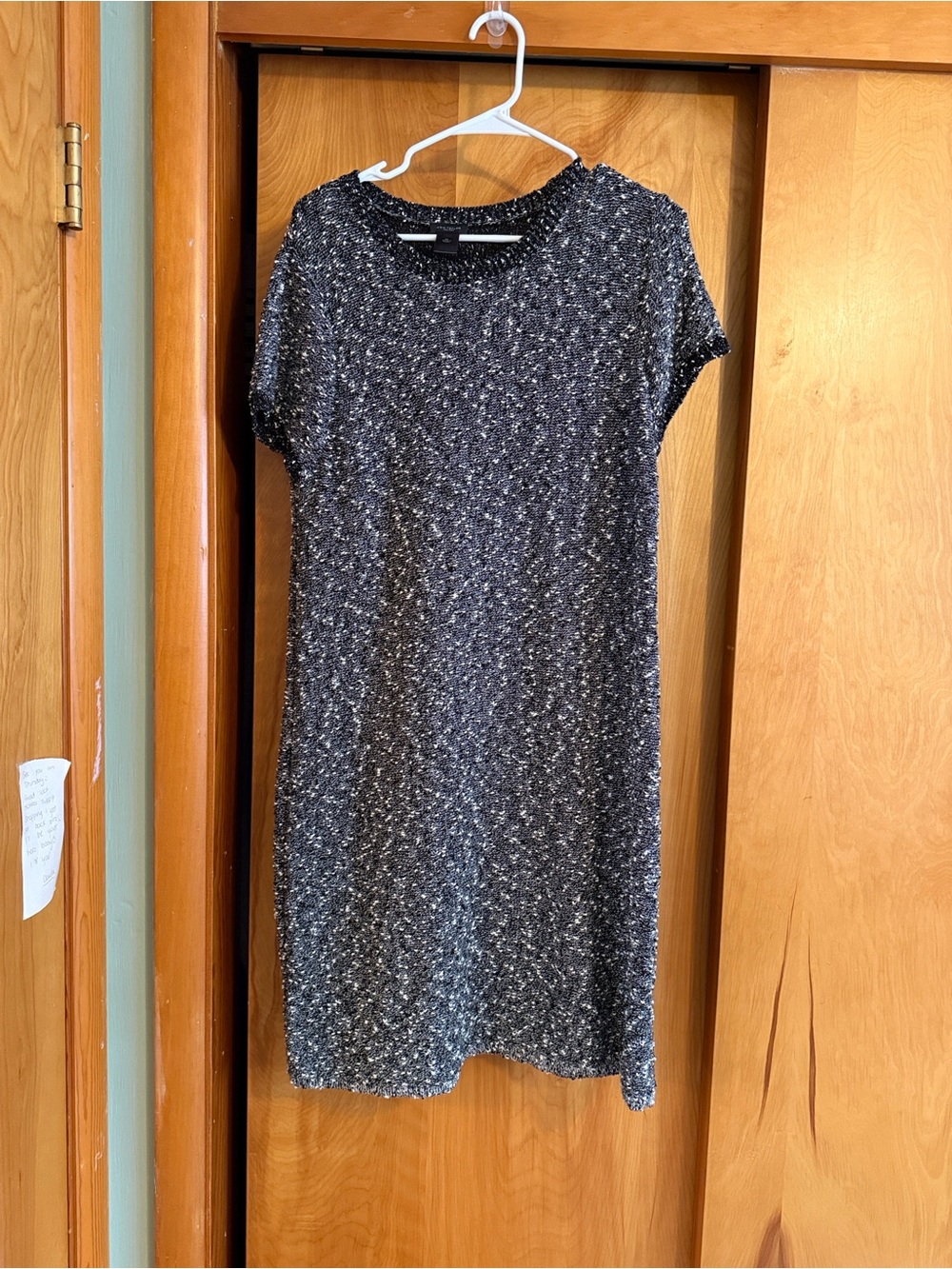 Ann Taylor Black Short Sleeve Shift Dress